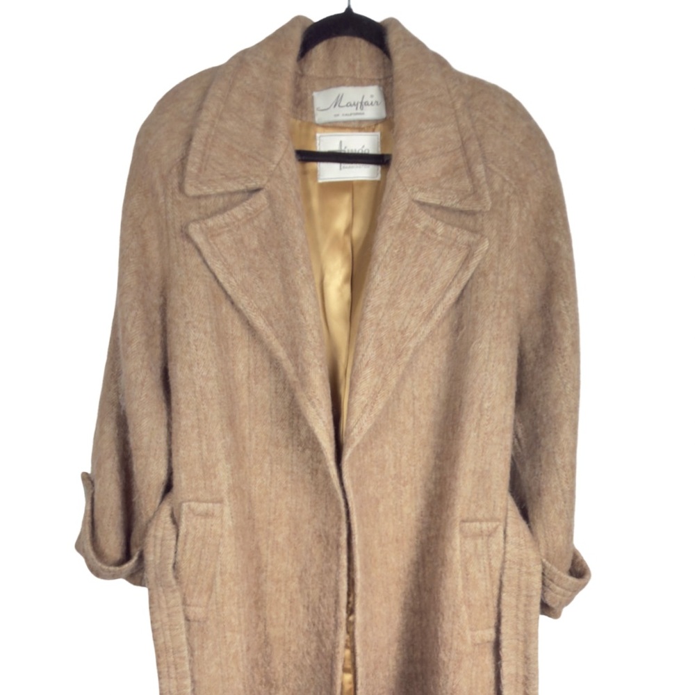 Vintage Mayfair of California Mohair Wool Tan Coat - Picture 4 of 13